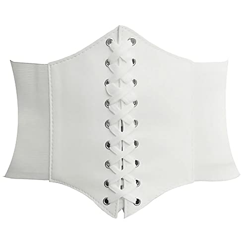 HANERDUN Damen elastischen Retro Gürtel Korsett mit Klettverschluss Taille Hüftgurt Vier Größen, Weiß, L von HANERDUN