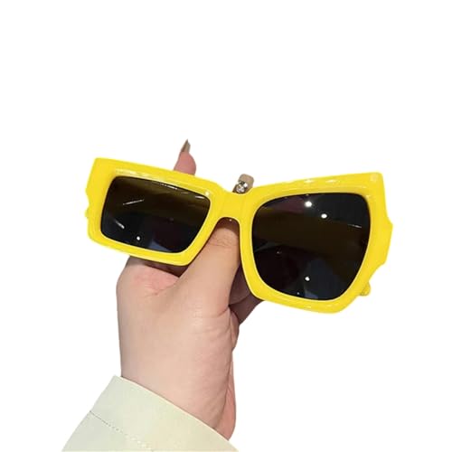 HANGWWZQ Sonnenbrille Mode Unregelmäßige Sonnenbrille Lustige Party -Sonnenbrille-Gelb von HANGWWZQ