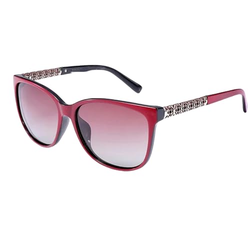 HANGWWZQ Sonnenbrille Moderahmen Polarisierende Sonnenbrille-2359-Rot von HANGWWZQ