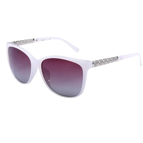 HANGWWZQ Sonnenbrille Moderahmen Polarisierende Sonnenbrille-2359-Weiß Schwarz von HANGWWZQ