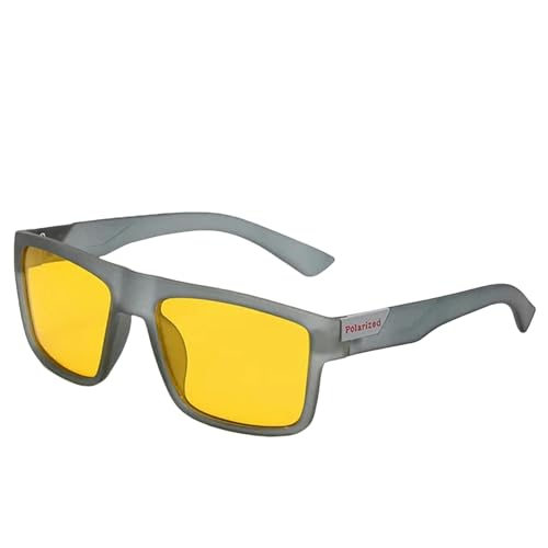 HANGWWZQ Sonnenbrille Polarisierte Sonnenbrille Männer Frauen Sonne Schutzbrille Uv400-Graugelb von HANGWWZQ