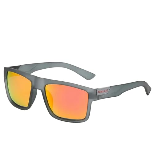 HANGWWZQ Sonnenbrille Polarisierte Sonnenbrille Männer Frauen Sonne Schutzbrille Uv400-Graurot von HANGWWZQ