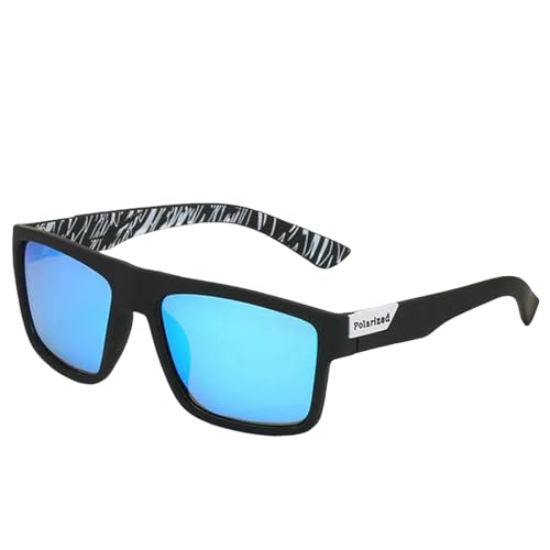 HANGWWZQ Sonnenbrille Polarisierte Sonnenbrille Männer Frauen Sonne Schutzbrille Uv400-Schwarz Blau von HANGWWZQ