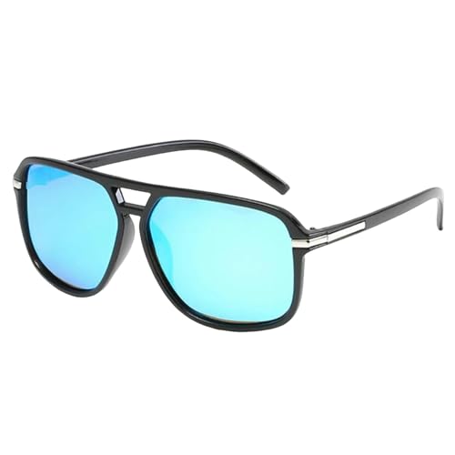 HANGWWZQ Sonnenbrille Übergroße Polarisierte Männer Sonnenbrille Mode Uv400-Schwarz Blau von HANGWWZQ