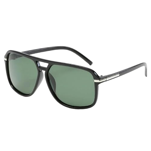 HANGWWZQ Sonnenbrille Übergroße Polarisierte Männer Sonnenbrille Mode Uv400-Schwarzes Dunkelgrün von HANGWWZQ