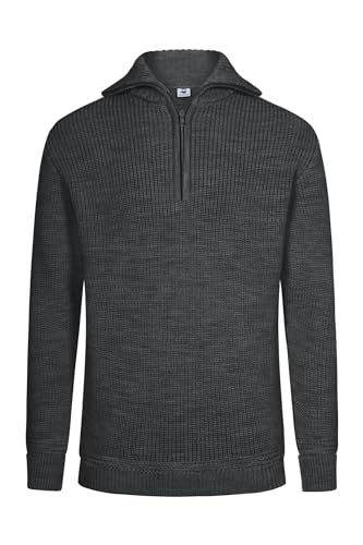 HANSEHELD Troyer Wolle Herren Anthrazit 60 | Pullover | Troyer-Kragen mit Reißverschluss | 100% Schurwolle | Made in Germany | Strickpullover HANSEHELD Troyer Wolle Herren Anthrazit 60 | Pullover | Troyer-Kragen mit Reißverschluss | 100% Schurwolle | Made in Germany | Strickpullover von HANSEHELD