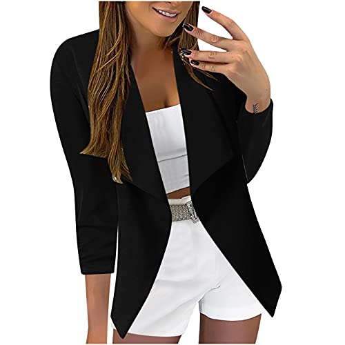 HANXIULIN Damen Elegantes Business Anzug Set dünne Sommerjacke Damen Lange Elegante Strickjacke mit Langen Ärmeln Blazer Mantel Tunika Clubwear von HANXIULIN