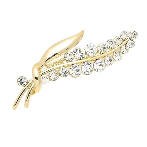 Anstecknadel, Schmuck, Geschenke for Frauen, Temperament, High-End-Brosche mit vollem Strass-Blumenstrauß, Blatt-Brosche, elegante Anstecknadel for Männer und Frauen, Anzug, Anzug, Kragen, Brosche, An von HAODUOO