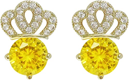 Goldene Krone-Strass-Ohrringe for Frauen und Mädchen, Kronen-Strass-Ohrclip-Ohrringe, dünne baumelnde, elegante, gebogene Strass-Ohrringe, Hochzeits-Ohrringe for Frauen, große Strass-Brosche (Farbe: G von HAODUOO