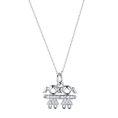 HAODUOO Halskette mit Diamant-Anhänger aus 925er-Sterlingsilber, Damen-Halskette, Anhänger-Halskette mit Geschenkbox von HAODUOO