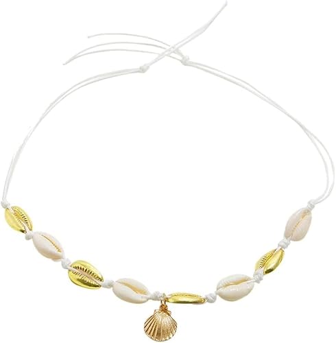 HAODUOO Strand Muschel und for Frauen Mädchen Schmuck Halskette Muschel & Anhänger Gold geschichtet von HAODUOO