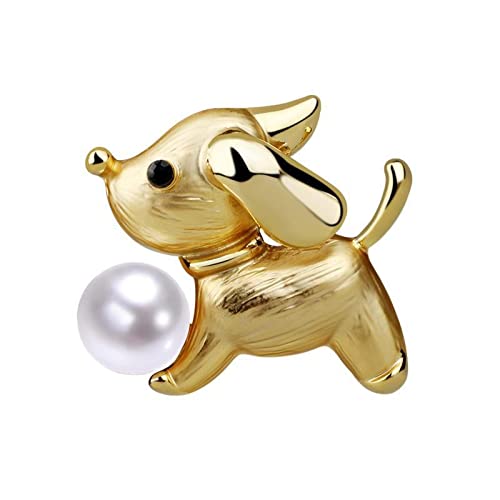 Sicherheitsnadel Brosche Pin Brosche Abzeichen Brosche Anstecknadel All-Match Dumm Gold Welpen Brosche Männer und Frauen Temperament Mantel Tasche Hut Pin Zubehör Niedliches Kinderhundezubehör,Gold von HAODUOO