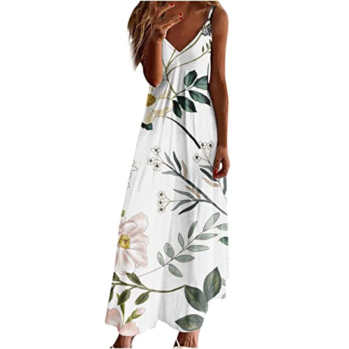 HAOLEI Damen Sommerkleid Elegant Schicke, Günstig Strandkleid Leicht Luftig, Ärmelloses, Ärmelloses Sommerkleid, Freizeitkleid Lockerer Bequem, Sale Clearance Kleid Lässiger Modischer von HAOLEI