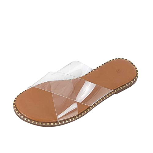 HAOLEI Flache Damen Flip Flop Sandalen Mit Offener Zehenpartie, Hausschuhe Sommer Original, Sandaletten Elegante Schicke, Günstig Badeschuhe Rutschfeste Und Langlebige, Schlappen Lässige Modische von HAOLEI