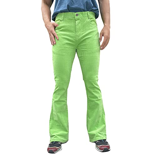 HAORUN Herren Cordhose mit Glockenunterteil, Slim Fit, 60er / 70er Jahre, Vintage Bootcut Hose, Grün-Klassisch., 46 HAORUN Herren Cordhose mit Glockenunterteil, Slim Fit, 60er / 70er Jahre, Vintage Bootcut Hose, Grün-Klassisch., 46 von HAORUN