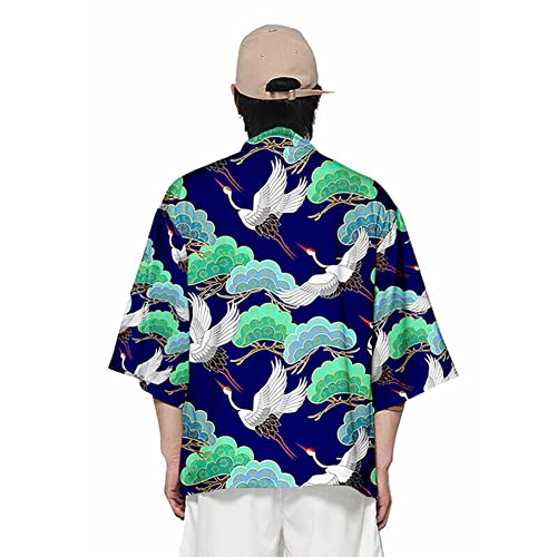 HAORUN Japanischer Herren-Kimono-Mantel, lockere Yukata-Oberbekleidung, langer Bademantel, Oberteil, Vintage-Stil, Short-I, Medium HAORUN Japanischer Herren-Kimono-Mantel, lockere Yukata-Oberbekleidung, langer Bademantel, Oberteil, Vintage-Stil, Short-I, Medium von HAORUN