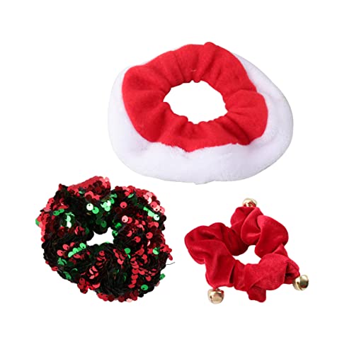 HAPINARY 3 Stk Elastisches Haarseil Für Mädchen Weihnachtsgeschenke Für Kinder Mädchen Weihnachtshaarseil Haarschmuck Für Mädchen Kopfbedeckung Für Damen Tuch Fräulein Haarteil Doppelseitig von HAPINARY