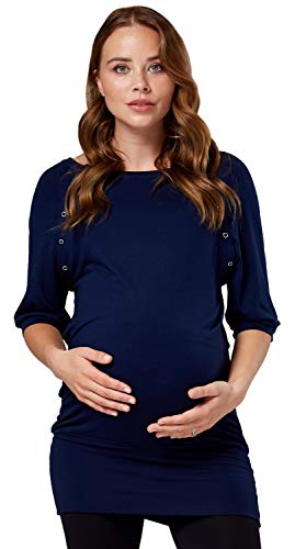 HAPPY MAMA Damen Umstandspflege Fledermaus Top 023 (Marine, 36, S) von HAPPY MAMA