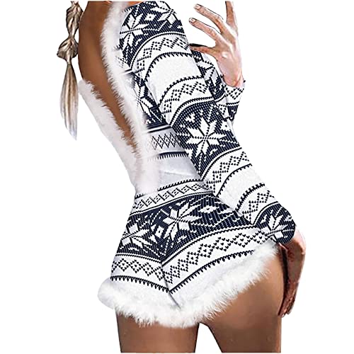 HAQUOS Damen Weihnachten Dessous Set - luxuriöses Chrismas Lingerie Weihnachten Reizwäsche Outfits Reizvolle Negligee Frau Frauen Spitze Body Anzug Frauen charmantes Kostüm Weihnachtsmann Nachtwäsche von HAQUOS