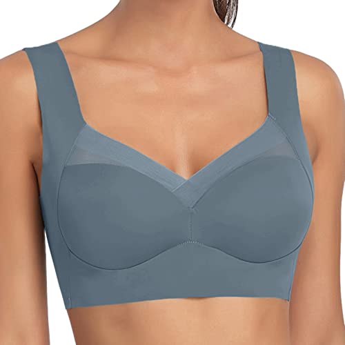 HAQUOS Haltungskorrektur BH original Sommerlicher Bügellos Push-Up Komfort Soft BH Modern Feeling Wmbra BH Nahtlos Spitzen BH ohne Bügel Weicher Damen Push-Up BH Gepolstert von HAQUOS