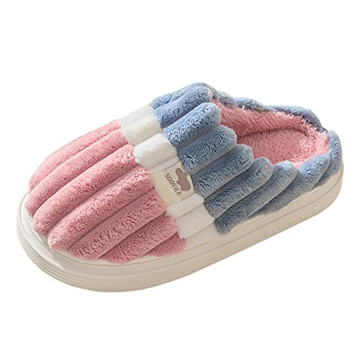 Hausschuhe Damen Winter - Pantoffeln Warm Gefüttert Kork-Fußbett Plüsch Niedliche Slippers Damen Filzpantoffeln Frauen Damen Clog Gemütlic Winter Geschenk für Frauen von HAQUOS