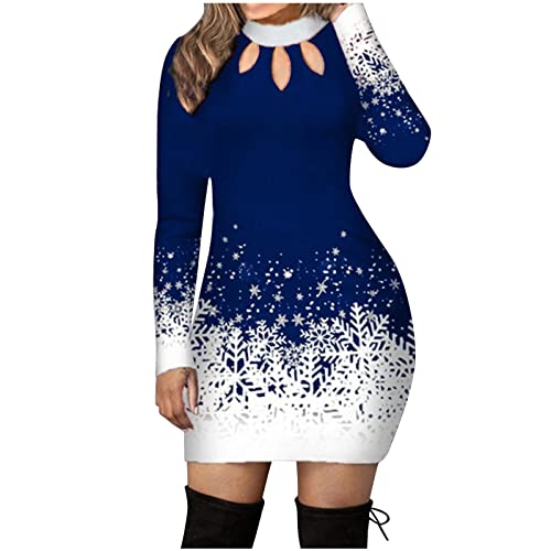 Weihnachten Party Kleider Damen - Vintage Weihnachtskleid für Damen Top Elegant Cocktaikleider Weihnachtspullover Damen Led Weihnachtspullover Pulli Christmas Midikleid Weihnachts Winter kleider von HAQUOS