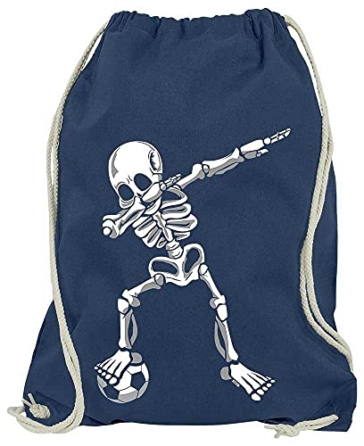 HARIZ - Dabbing - Dab Skelett Fussball - Turnbeutel Jungen Sportbeutel Junge – Adventskalender Jungen Fussball - Navy Blau One Size von HARIZ