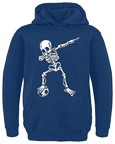 HARIZ - Dabbing - Dab Skelett Fussball - Kinder Pullover Jungen - Kinder Hoodie Jungen - Navy Blau 128 von HARIZ