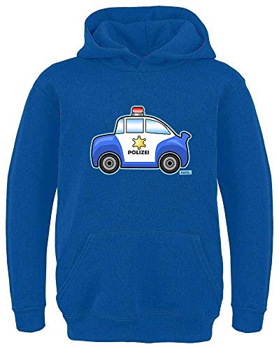 HARIZ Kinder Hoodie Polizei Auto Bagger Eisenbahn Plus Geschenkkarten Royal Blau 116/5-6 Jahre von HARIZ