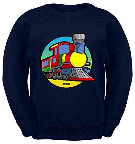 HARIZ Kinder Sweater Eisenbahn TUT TUT Fahrzeuge Traktor Plus Geschenkkarte Navy Blau 116/5-6 Jahre von HARIZ