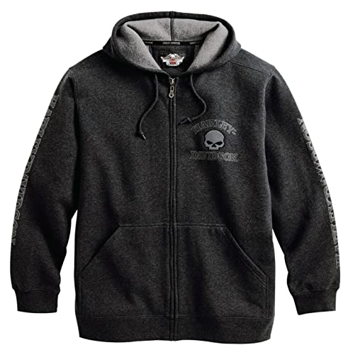 Harley-Davidson Herren Sweatshirtjacke Freizeit Sweatjacke Männer Zip Up Hoodie Motorradjacke Pullover mit Kapuzen, 2XL von Harley Davidson