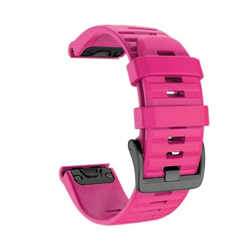 HASMI 26 22 20 mm Silikon-Uhrenarmband, kompatibel for Garmin Fenix ​​6X 6 6S Pro 7X 7 Easyfit-Armband Fenix ​​5 5X 5S Plus Smartwatch-Armband (Color : Rose pink, Size : 22mm Fenix 7) von HASMI