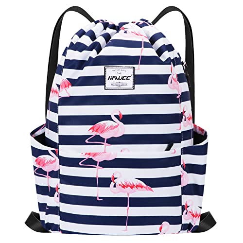 HAWEE Wasserdicht Kordelzug Rucksack mit Innentasche Groß Turnbeutel Kordelzug Tagesrucksack Tunnelzug Tasche Sporttasche Unisex für Frauen Männer Reise Alltag Outdoor Yoga Schule Strand Schwimmen von HAWEE