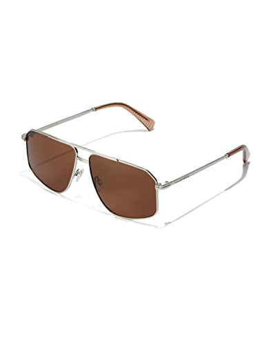 HAWKERS Unisex Poker Sonnenbrille, Brown Polarized · Silver, Adulto von HAWKERS