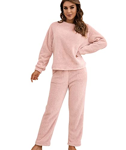 Flies Hausanzug Damen Kuschelig Freizeitanzug Loungewear Damen Set Tracksuit Women Fleece Hausanzug Frauen Große Größen Damen-Hausanzug Modern Freizeitanzüge für Frauen Trainingsanzug Damen Rosa S von HAXNOHEY