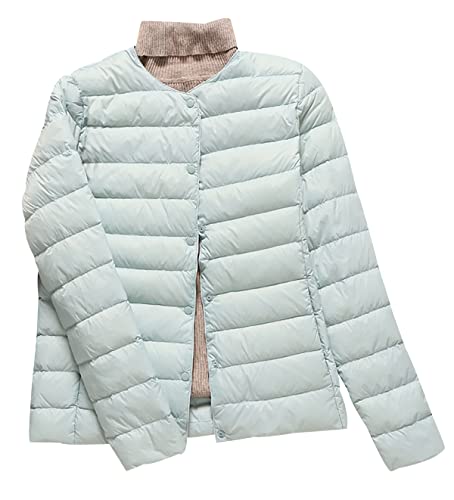 Leichte Daunenjacke Damen Puffer Jacke Damen Leichter Daunenmantel Steppjacke Damen Leicht Puffer Mantel Damen Down Jacket Women Federleichte Ultraleichte Daunenjacke Frauen Dünne Jacke Daunen Blau L von HAXNOHEY