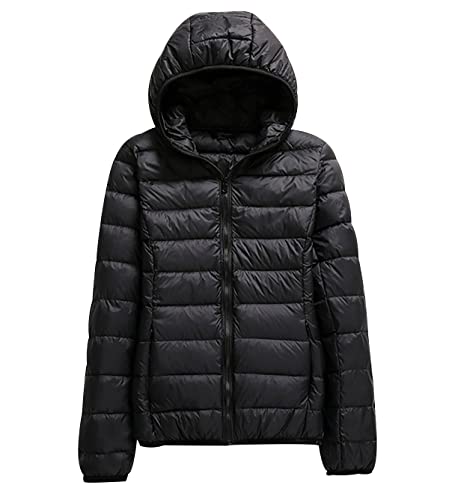 Leichte Daunenjacke Damen Puffer Jacke Damen Leichter Daunenmantel Steppjacke Damen Leicht Puffer Mantel Packable Down Jacket Women Federleichte Ultraleichte Daunenjacke Frauen Jacke Daunen Schwarz M von HAXNOHEY