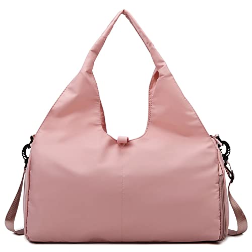 Frauen Sport Gym Taschen Reise Trocken Nass Taschen Handtaschen Wasserdicht Yoga Pilates Matte Taschen Wochenende Fitness Training Taschen Gepäck Taschen (Farbe : Pink) von HAZARA