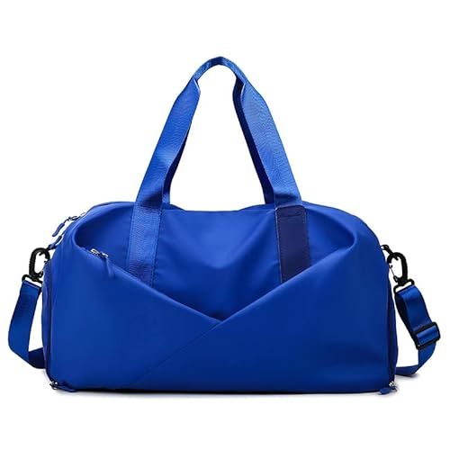 Frauen Sport Sporttasche Reise Trocken Nass Tasche Handtasche Multifunktions Schwimmen Schulter Messenger Wochenende Fitness Training Tasche (Farbe : Small Blue) von HAZARA