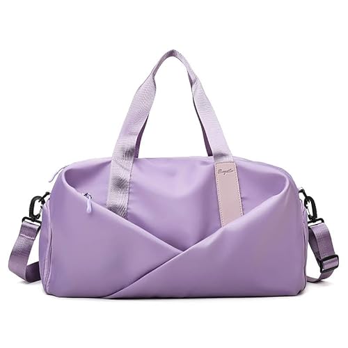 Frauen Sport Sporttasche Reise Trocken Nass Tasche Handtasche Multifunktions Schwimmen Schulter Messenger Wochenende Fitness Training Tasche (Farbe : Small Purple) von HAZARA