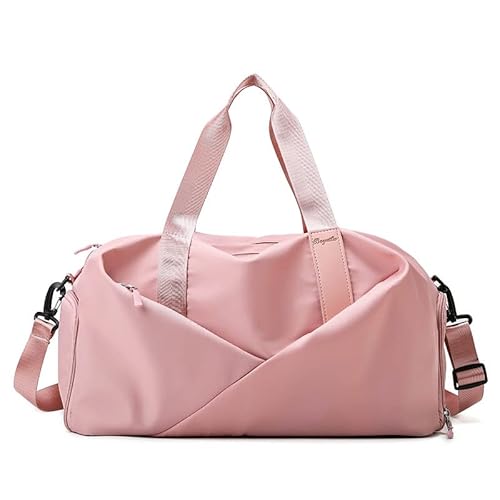 Frauen Sport Sporttasche Reise Trocken Nass Tasche Handtasche Multifunktions Schwimmen Schulter Messenger Wochenende Fitness Training Tasche (Farbe : Small pink) von HAZARA