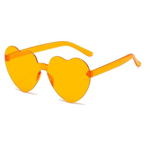 HAZARA Love transparente geleefarbene Love-Sonnenbrille for Männer und Frauen, pfirsichfarben, herzförmig, einteilig A(Farbe:Orange) von HAZARA