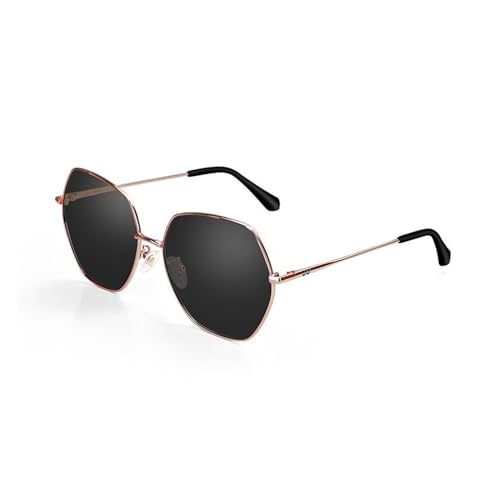 HAZARA Sommer-Sonnenbrille mit quadratischem Rahmen in Roségold for Damen, die das Gesicht enthüllt, kleine polarisierte Anti-UV-Sonnenbrille for Damen A(Farbe:C3) von HAZARA