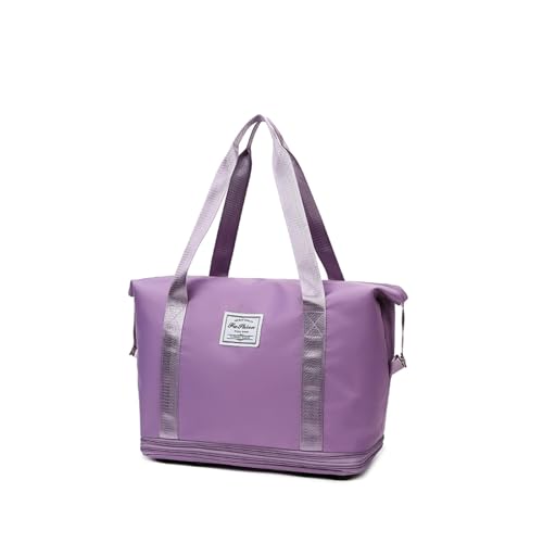 Reisetasche Mit Rollen Damen Erweiterbare, Abnehmbare RäDer, Carry On Bag Wasserdicht, VerschleißFest, Reisetaschen Zum Wandern Geeignet,Purple von HAZARA