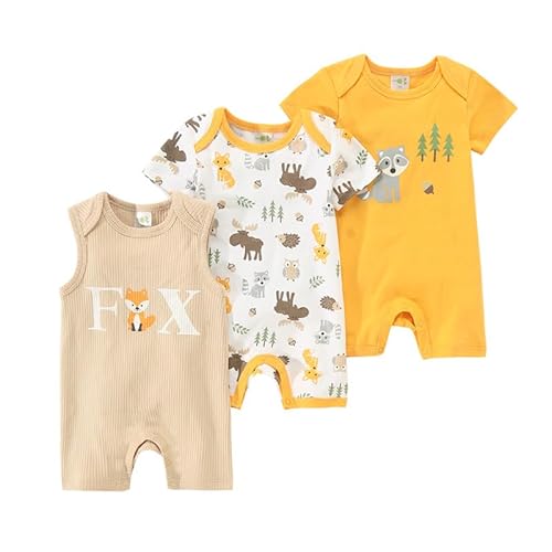 HBECCE 3er Pack Kurzarm Neugeborenes Schlafanzüge Strampler, Baumwolle Baby Einteiler Strampelanzug Sommer Schlafstrampler Jumpsuit Pyjamas Kleidungsset für 0–18 Monate Jungen HBECCE 3er Pack Kurzarm Neugeborenes Schlafanzüge Strampler, Baumwolle Baby Einteiler Strampelanzug Sommer Schlafstrampler Jumpsuit Pyjamas Kleidungsset für 0–18 Monate Jungen von HBECCE
