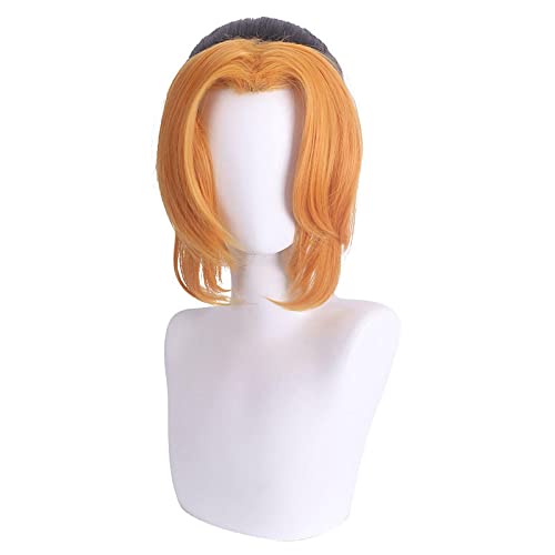 HBYLEE-Anime Role Play Wig For Makio Black Ponytail With Orange Bangs Cosplay Wig Halloween Cos Props[Farbe:Black] von HBYLEE