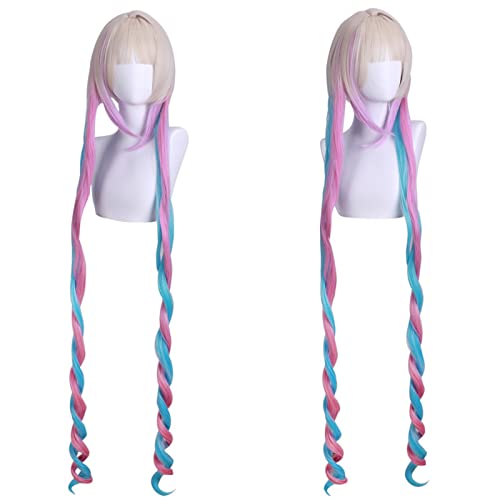 HBYLEE-Cosplay Wig For Needy Girl Overdose Kangel Role Play Wig Long Curly Blue Pink Hair[Farbe:blue] von HBYLEE