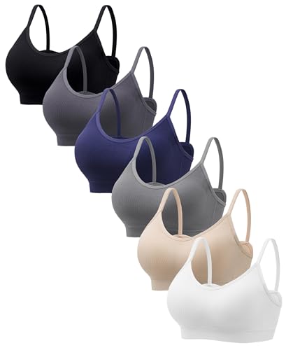 HBselect 6er Pack Gepolsterte BHS ohne Bügel Damen Rückenfrei Nahtlose Bralettes Bügelloser T-Shirt BHS Sports Bra Yoga Bustier für Frauen Mädchen M G HBselect 6er Pack Gepolsterte BHS ohne Bügel Damen Rückenfrei Nahtlose Bralettes Bügelloser T-Shirt BHS Sports Bra Yoga Bustier für Frauen Mädchen M G von HBselect