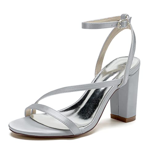 HCDZF Damen Sandalen, Offene Zehen, Party Hochzeit Abend,Silber,37 EU von HCDZF