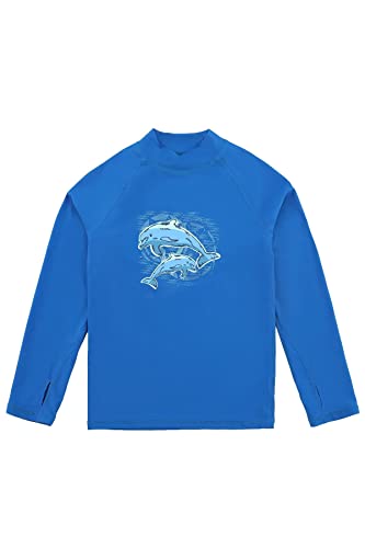 HDTIYUYP Badeshirt UV Jungen Kinder - UV Schutz Shirt Langram Schwimm Tshirt Kind Rashguard Surfer Tshirt Strand Shirt mit Daumenloch Royal 11/12 Jahre von HDTIYUYP